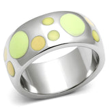 High polished (no plating) Stainless Steel Ring with Epoxy  in Multi Color