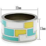 High polished (no plating) Stainless Steel Ring with Epoxy  in Multi Color