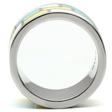 High polished (no plating) Stainless Steel Ring with Epoxy  in Multi Color