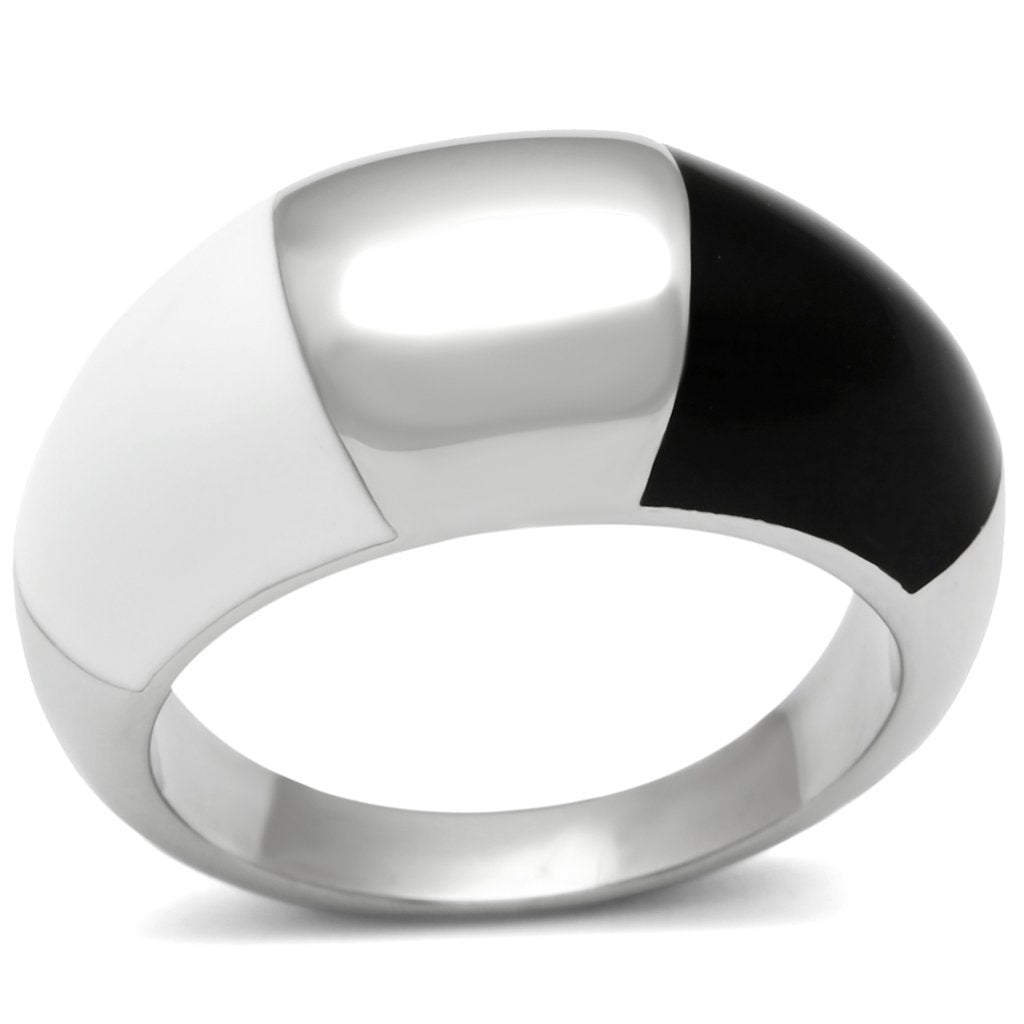 High polished (no plating) Stainless Steel Ring with Epoxy  in Multi Color