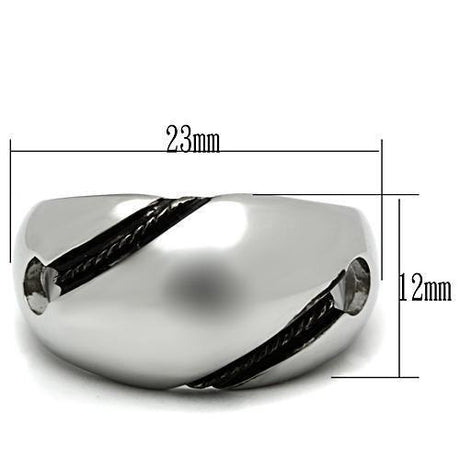 High polished (no plating) Stainless Steel Ring with No Stone