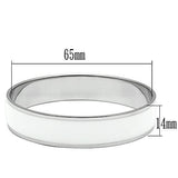 High polished (no plating) Stainless Steel Bangle with Epoxy  in White