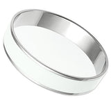 High polished (no plating) Stainless Steel Bangle with Epoxy  in White