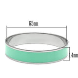 High polished (no plating) Stainless Steel Bangle with Epoxy  in Aquamarine