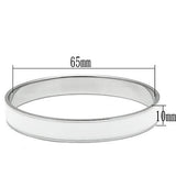 High polished (no plating) Stainless Steel Bangle with Epoxy  in White
