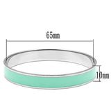 High polished (no plating) Stainless Steel Bangle with Epoxy  in Aquamarine