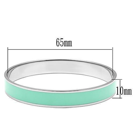 High polished (no plating) Stainless Steel Bangle with Epoxy  in Aquamarine