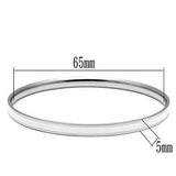 High polished (no plating) Stainless Steel Bangle with Epoxy  in White