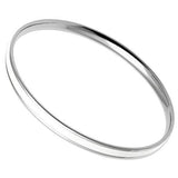 High polished (no plating) Stainless Steel Bangle with Epoxy  in White