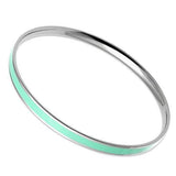 High polished (no plating) Stainless Steel Bangle with Epoxy  in Aquamarine