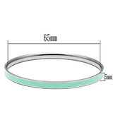High polished (no plating) Stainless Steel Bangle with Epoxy  in Aquamarine