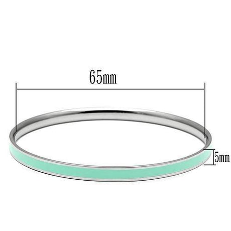 High polished (no plating) Stainless Steel Bangle with Epoxy  in Aquamarine