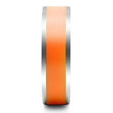 High polished (no plating) Stainless Steel Ring with Epoxy  in Orange
