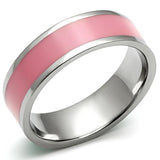 High polished (no plating) Stainless Steel Ring with Epoxy  in Rose