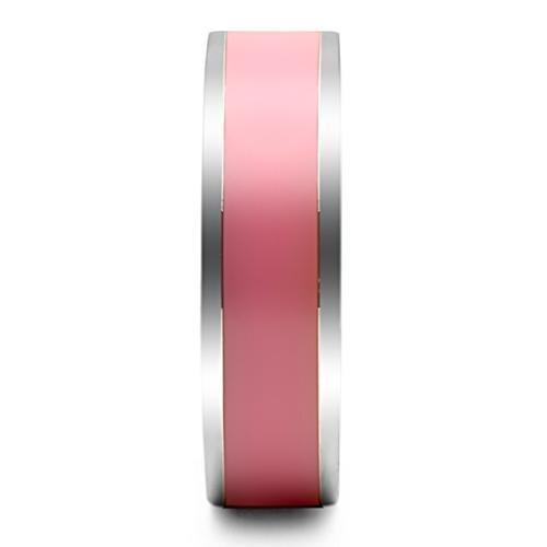 High polished (no plating) Stainless Steel Ring with Epoxy  in Rose