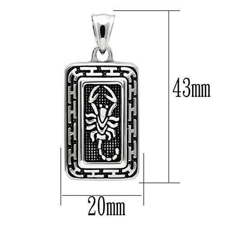 High polished (no plating) Stainless Steel Chain Pendant with No Stone