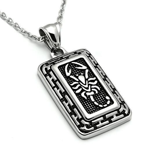 High polished (no plating) Stainless Steel Chain Pendant with No Stone
