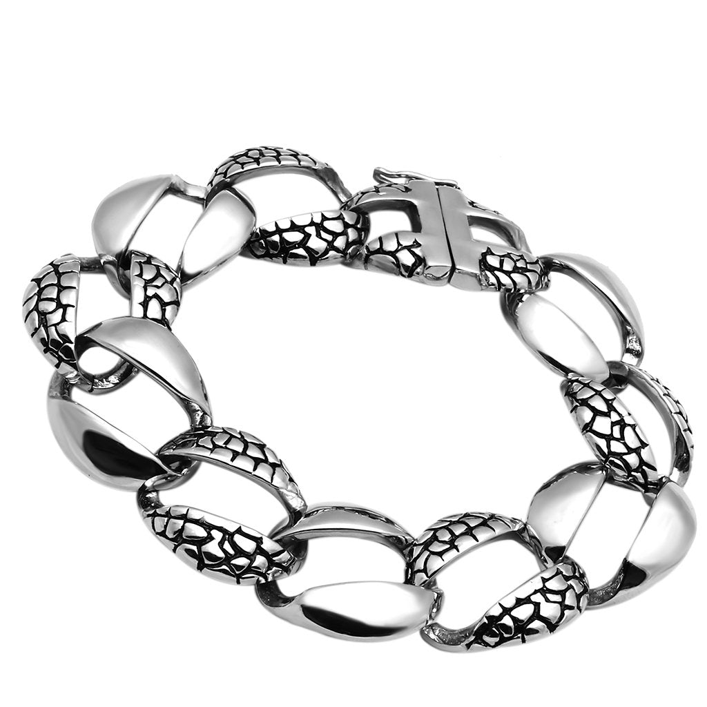 High polished (no plating) Stainless Steel Bracelet with No Stone