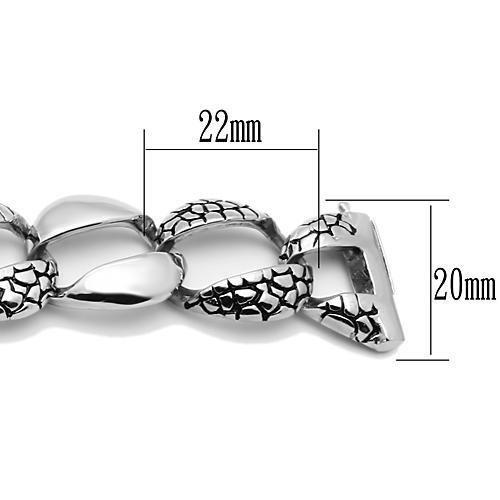 High polished (no plating) Stainless Steel Bracelet with No Stone
