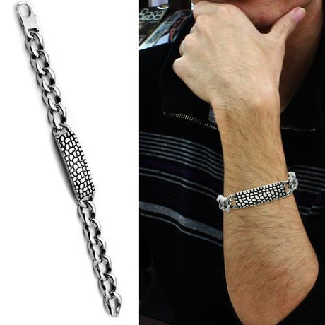 High polished (no plating) Stainless Steel Bracelet with No Stone