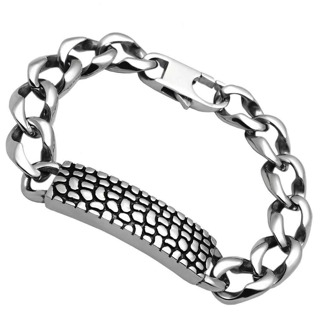 High polished (no plating) Stainless Steel Bracelet with No Stone
