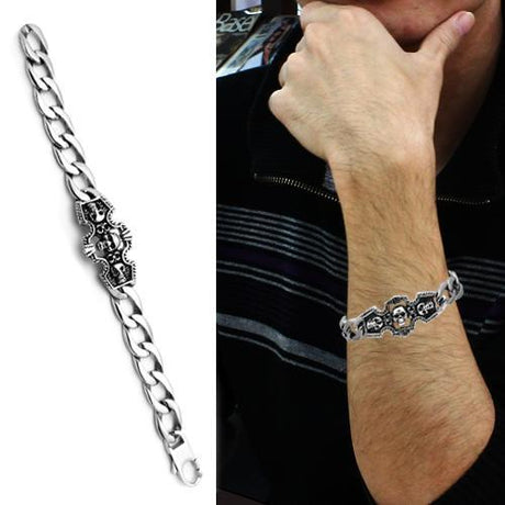 High polished (no plating) Stainless Steel Bracelet with No Stone