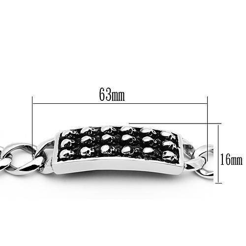 High polished (no plating) Stainless Steel Bracelet with No Stone