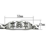 High polished (no plating) Stainless Steel Bracelet with AAA Grade CZ  in Clear