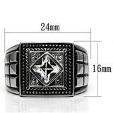 High polished (no plating) Stainless Steel Ring with Top Grade Crystal  in Clear