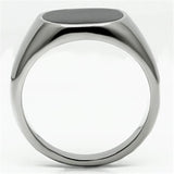 High polished (no plating) Stainless Steel Ring with Epoxy  in Jet