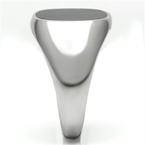 High polished (no plating) Stainless Steel Ring with Epoxy  in Jet