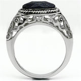High polished (no plating) Stainless Steel Ring with Blue Sand  in Montana