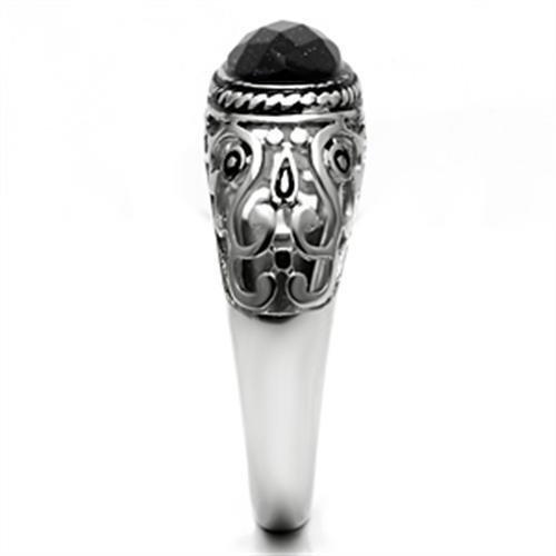 High polished (no plating) Stainless Steel Ring with Blue Sand  in Montana