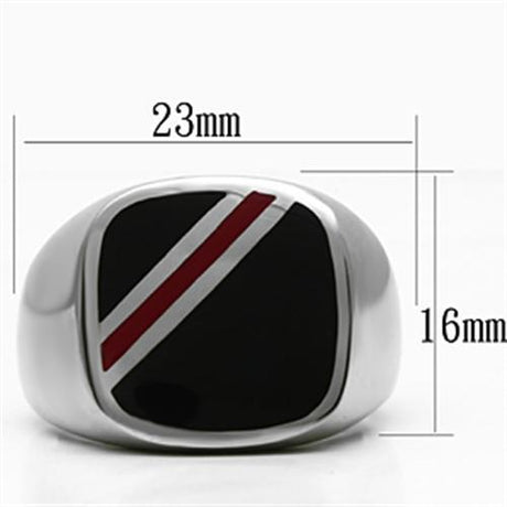 High polished (no plating) Stainless Steel Ring with Epoxy  in Multi Color