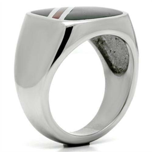 High polished (no plating) Stainless Steel Ring with Epoxy  in Multi Color