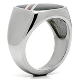 High polished (no plating) Stainless Steel Ring with Epoxy  in Multi Color