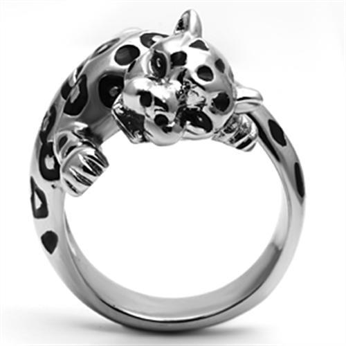 High polished (no plating) Stainless Steel Ring with Top Grade Crystal  in Clear