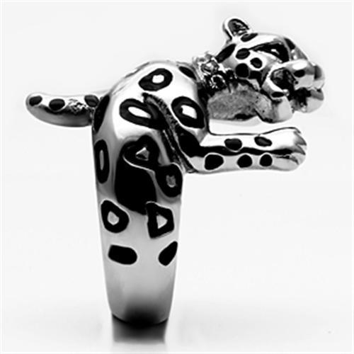 High polished (no plating) Stainless Steel Ring with Top Grade Crystal  in Clear