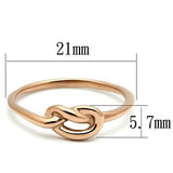 IP Rose Gold(Ion Plating) Stainless Steel Ring with No Stone