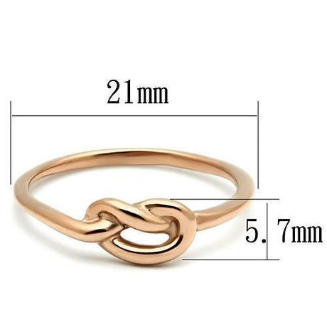 IP Rose Gold(Ion Plating) Stainless Steel Ring with No Stone