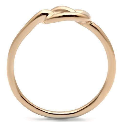 IP Rose Gold(Ion Plating) Stainless Steel Ring with No Stone