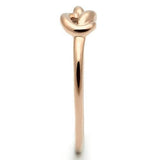 IP Rose Gold(Ion Plating) Stainless Steel Ring with No Stone