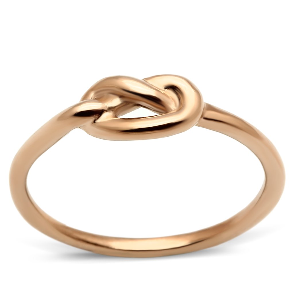 IP Rose Gold(Ion Plating) Stainless Steel Ring with No Stone