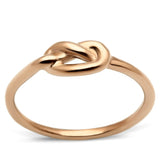 IP Rose Gold(Ion Plating) Stainless Steel Ring with No Stone