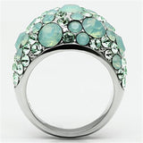 High polished (no plating) Stainless Steel Ring with Top Grade Crystal  in Multi Color