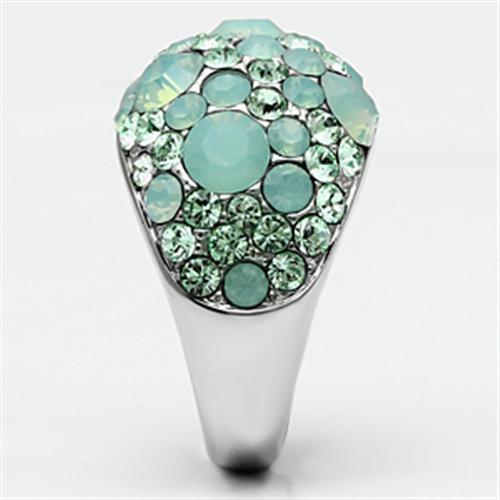 High polished (no plating) Stainless Steel Ring with Top Grade Crystal  in Multi Color