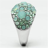 High polished (no plating) Stainless Steel Ring with Top Grade Crystal  in Multi Color