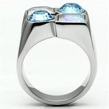 High polished (no plating) Stainless Steel Ring with Top Grade Crystal  in Multi Color