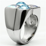 High polished (no plating) Stainless Steel Ring with Top Grade Crystal  in Multi Color