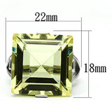 High polished (no plating) Stainless Steel Ring with Top Grade Crystal  in Citrine Yellow